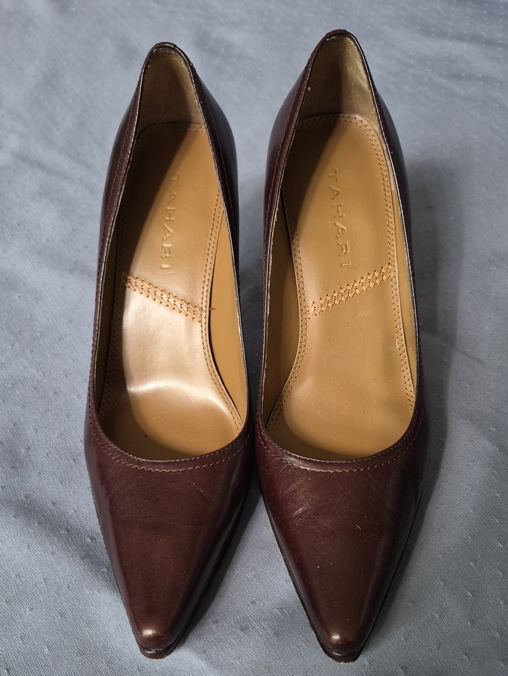 Tahari Classic Brown Leather Heels Womens 6 Office Siren Corpcore Professional